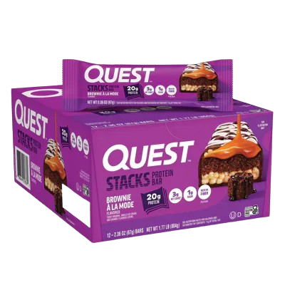 Quest Stacks Brownie A La Mode Flavored Protein Bar - 12 ct