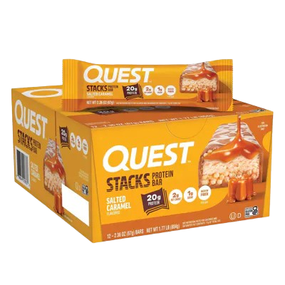 Quest Stacks Salted Caramel Flavored Protein Bar 12 ct