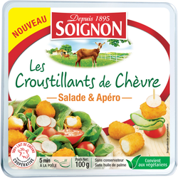 Fromage de chèvres pané pré-frits 23%mg 100g Fromage de chèvres pané pré-frits 23%mg 100g,SOIGNON,100 g